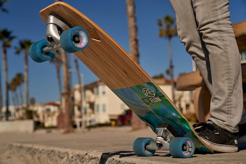 Flow Surf Skates Cruiser - 32"x10" 7-Ply North American Maple Deck with Exotic Veneer, Carving Truck, Fully Assembled, Supports up to 275 lbs for Surf-Like Carving - Image 4